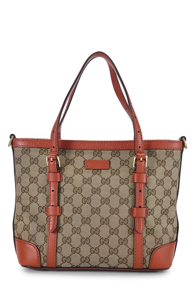 Gucci Orange Original GG Canvas Convertible Zip Handbag Small