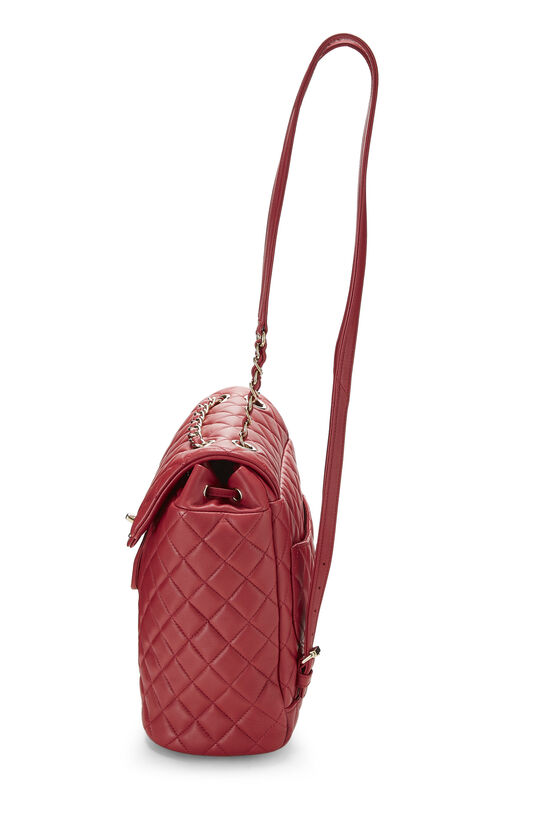 CHANEL Beijing Red Quilted Lambskin 2-in-1 Backpack Bag