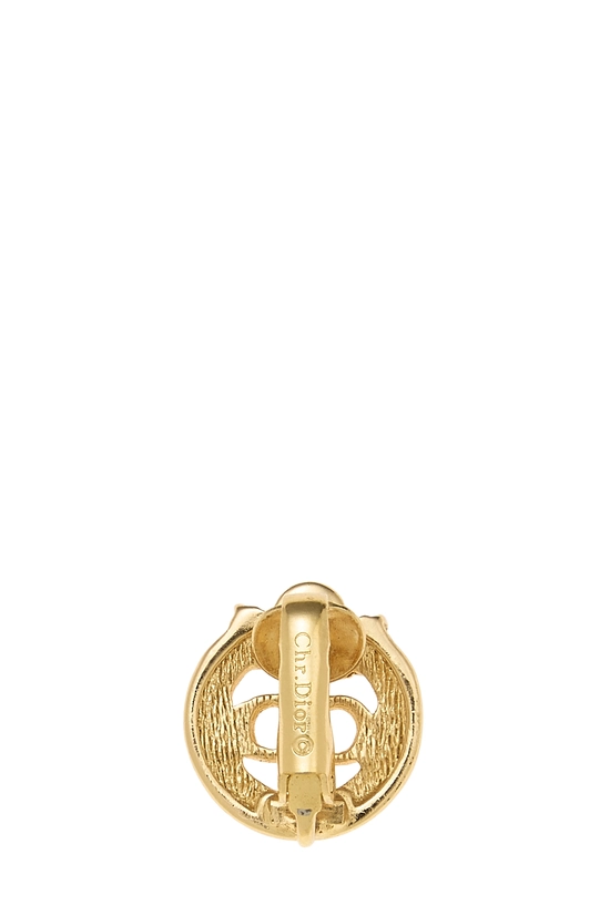 Gold Crystal 'CD' Earrings, , large image number 1