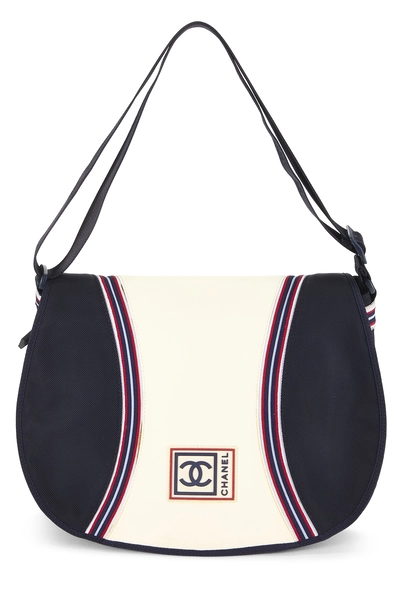 Navy Nylon Sportline Messenger Bag