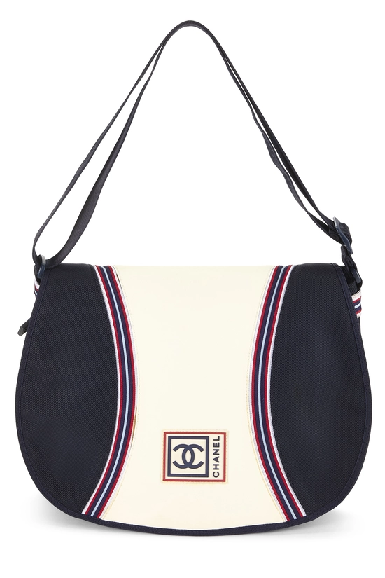 Navy Nylon Sportline Messenger Bag, , large image number 0