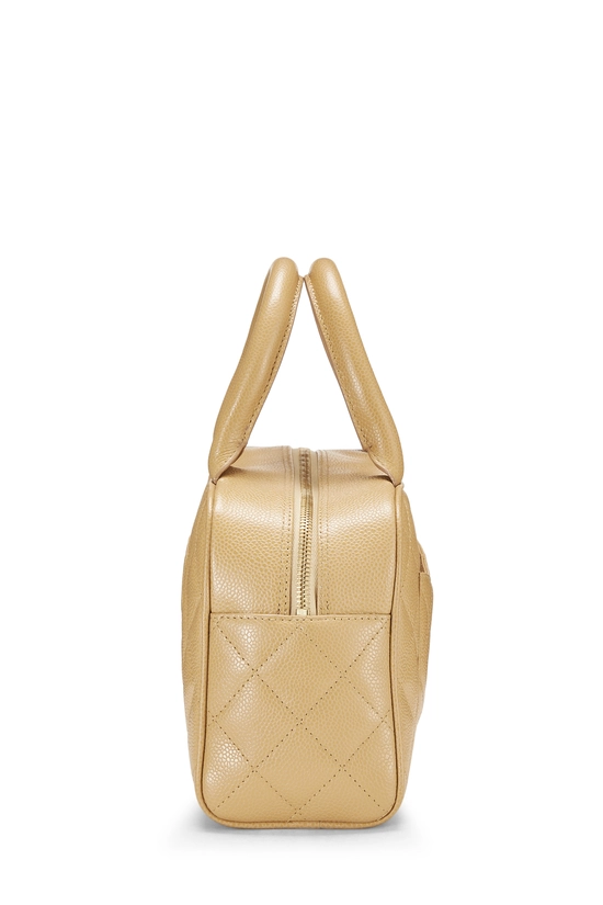 Beige Quilted Caviar Bowler Small, , large image number 2