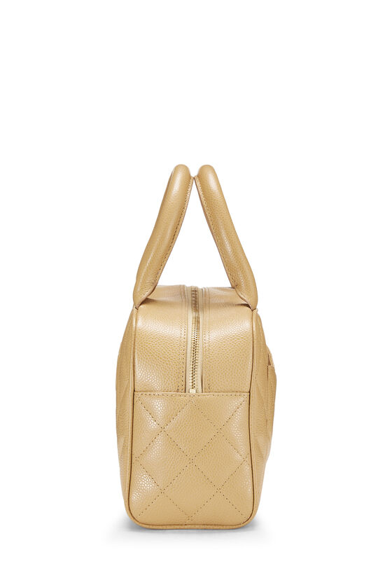 Beige Quilted Caviar Bowler Small, , large image number 2