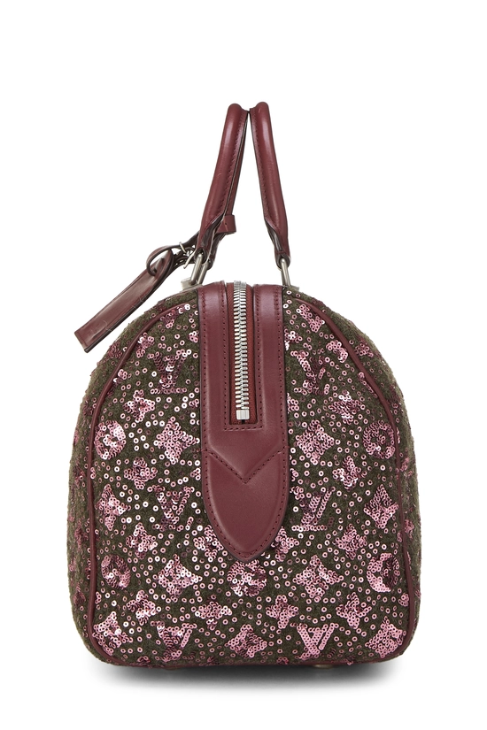 Burgundy Monogram Sequin Sunshine Express Speedy 30, , large image number 2