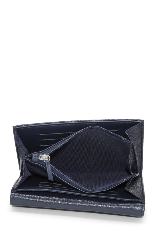 Navy Caviar Classic Flap Wallet, , large image number 3