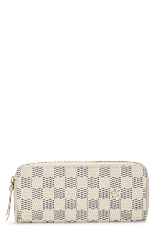 Louis Vuitton Clemence Wallet Damier Azur White in Coated Canvas with  Gold-tone - US