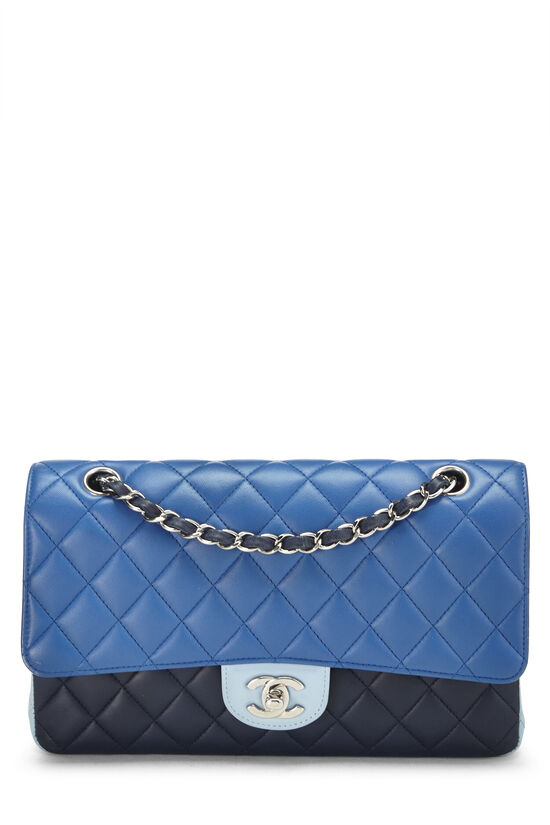 Chanel Blue Quilted Lambskin Classic Double Flap Medium