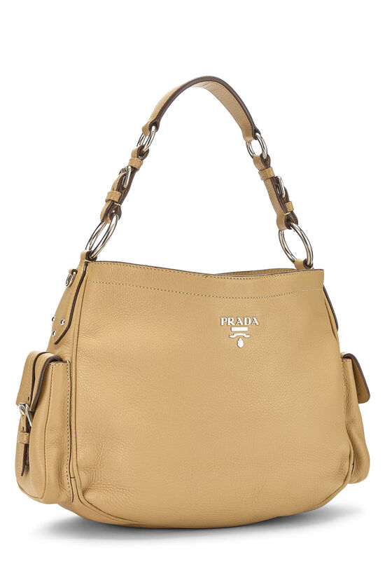 Beige Vitello Daino Side Pocket Hobo, , large image number 1