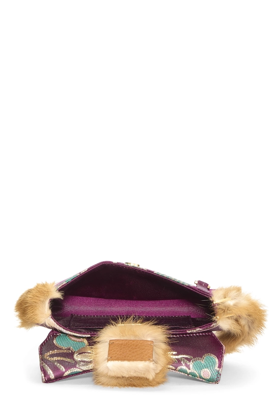 Purple Satin Street Chic Fur Wristlet, , large image number 5