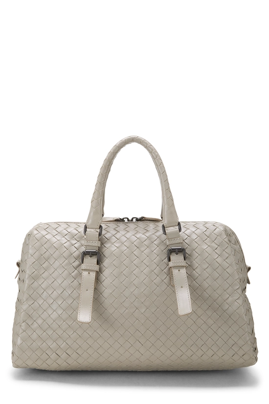 Grey Intrecciato Leather Boston, , large image number 0