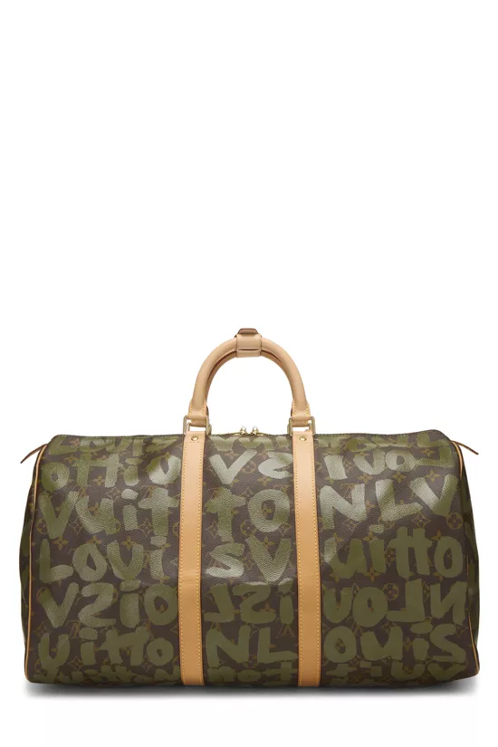 Stephen Sprouse x Louis Vuitton Green Monogram Graffiti Keepall 50, , large image number 3