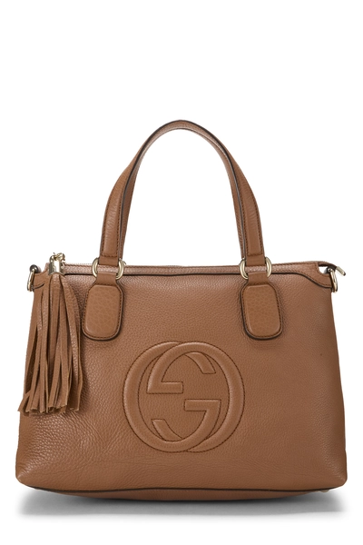 Gucci Brown Grained Leather Soho Top Handle Tote — photo 1