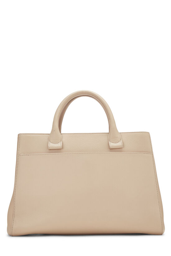 Beige Leather Neo Executive Shopping Tote, , large image number 5