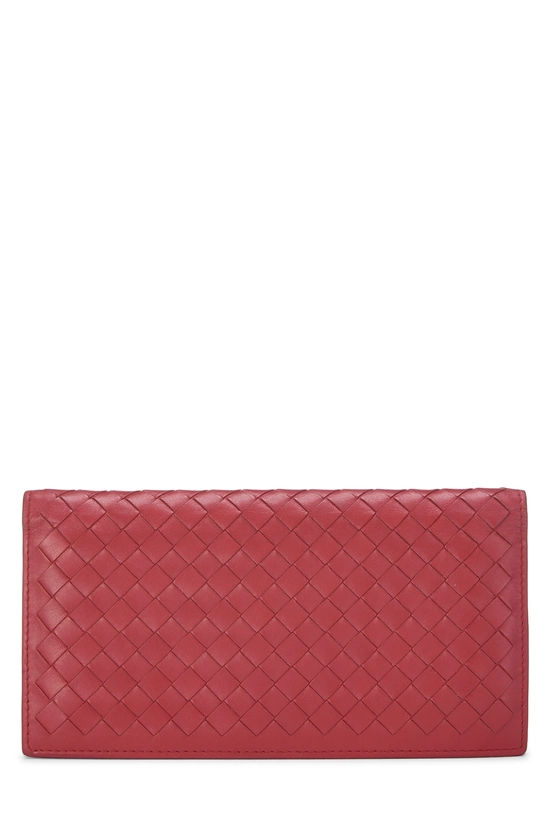 Red Intrecciato Long Wallet, , large image number 0