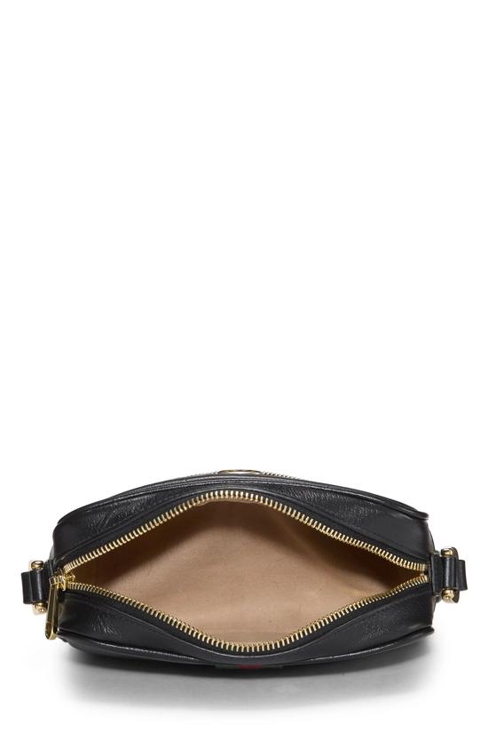 Black Leather Web Ophidia Crossbody Mini, , large image number 5