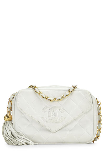 White Lambskin Pocket Camera Bag Mini