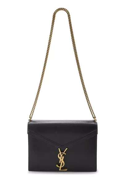 Black Leather Cassandra Chain Bag