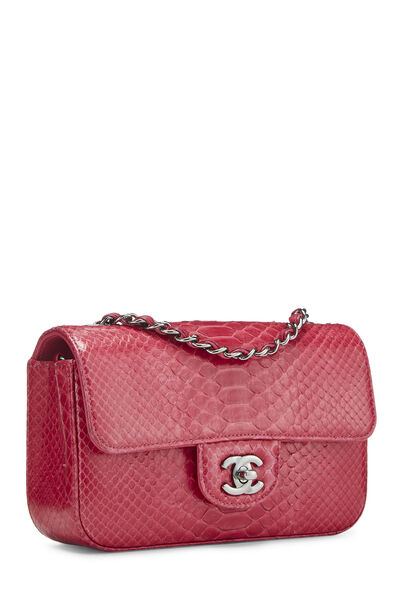 Pink Python Classic Flap Small, , large