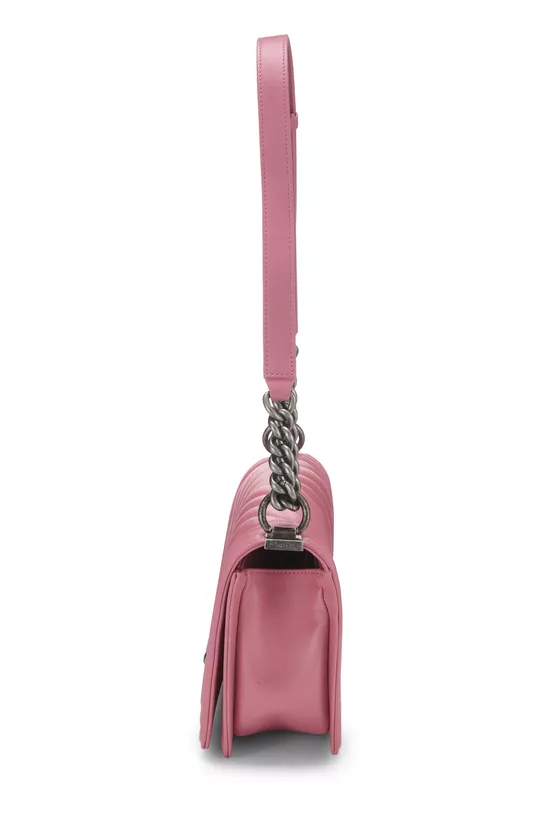 Pink Chevron Calfskin Boy Bag Medium, , large image number 2