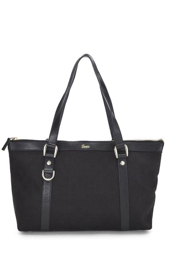 Black Original GG Canvas Abbey Zip Tote Small, , large image number 0