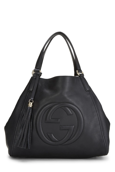 Black Leather Soho Convertible Shoulder Bag