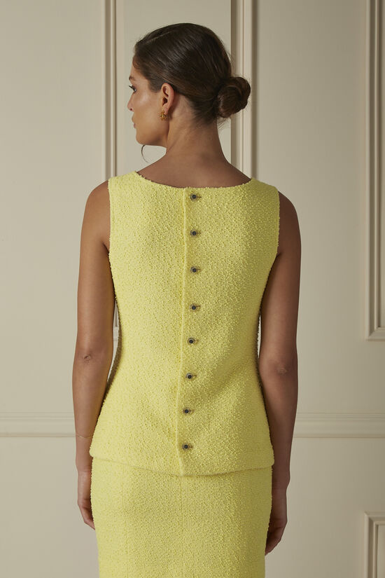 Yellow Wool Blend Three-Piece Skirt Set, , large image number 4