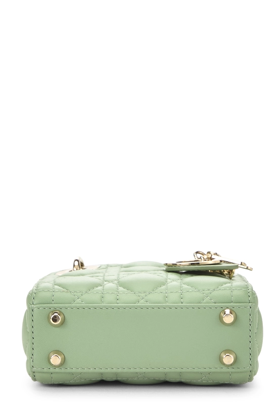 Green Lambskin Lady Dior Micro, , large image number 4