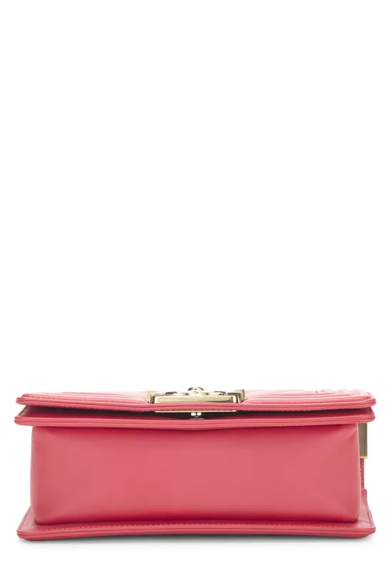 Pink Chevron Lambskin Boy Bag Small, , large image number 4