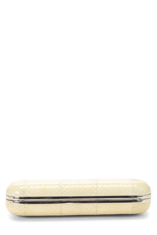 Beige Python Knuckle Clutch, , large image number 4