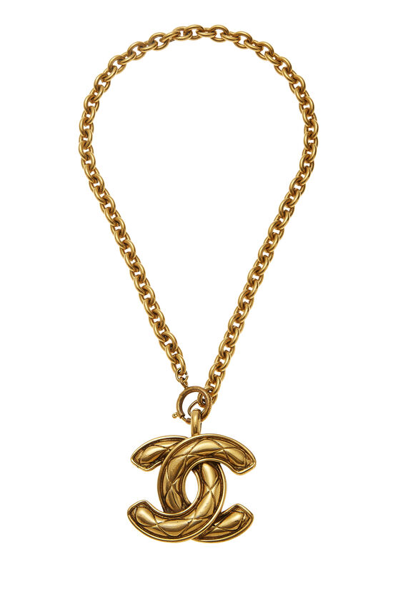 Chanel Gold Quilted 'CC' Necklace Small Q6J0NH17DH062