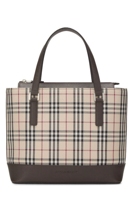 Brown House Check Jacquard Handbag Small, , large image number 0