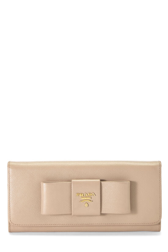 Pink Saffiano Bow Continental Wallet, , large image number 0