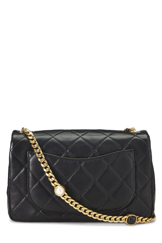 Black Pearl Quilted Lambskin Rectangular Flap Mini, , large image number 3