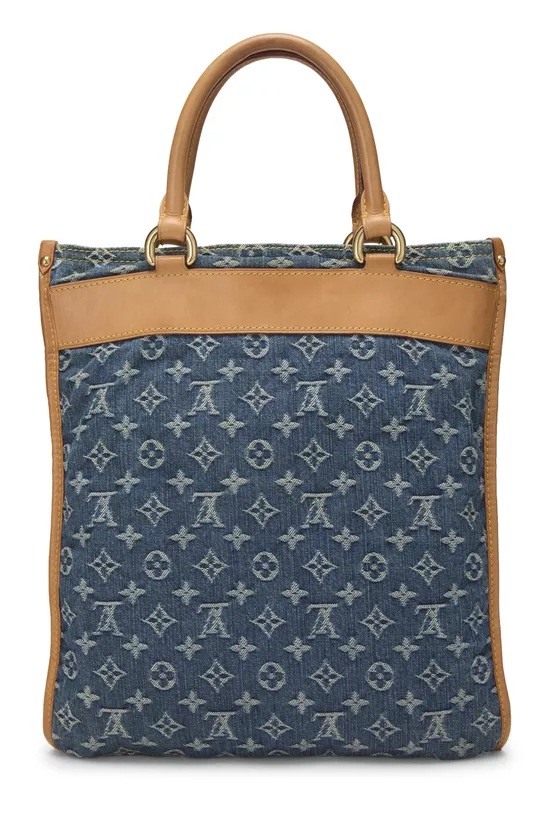 Blue Monogram Denim Flat Shopper, , large image number 3