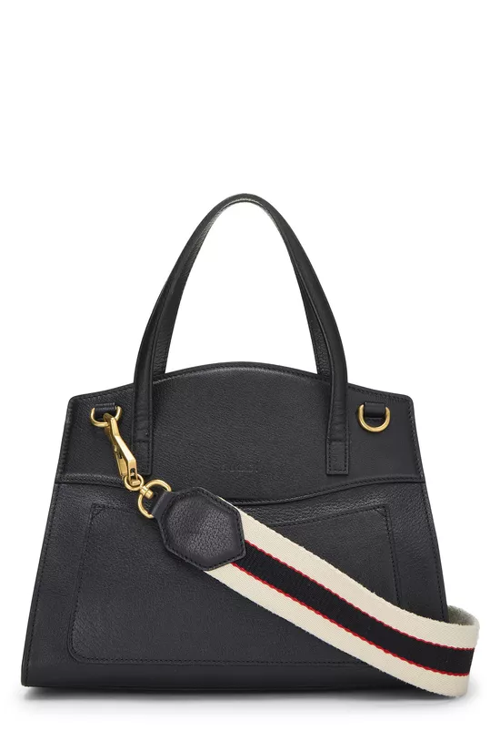 Black Leather Butterfly Totem Handbag Medium, , large image number 3