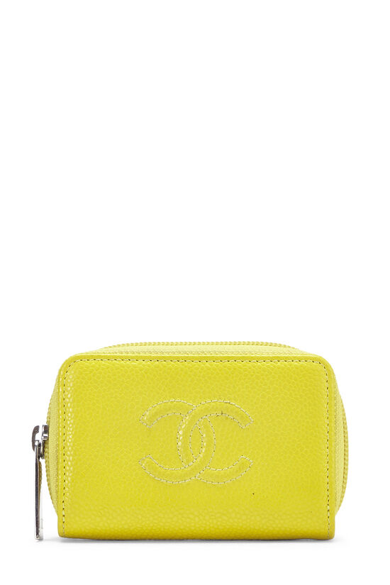 Chanel Yellow Caviar Zip Around Wallet Small Q6ADVD0FYH001