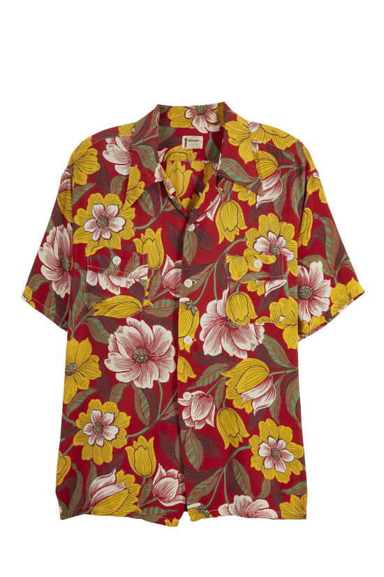 Red Floral Dunbrooke Hawaiian Shirt, , large image number 0