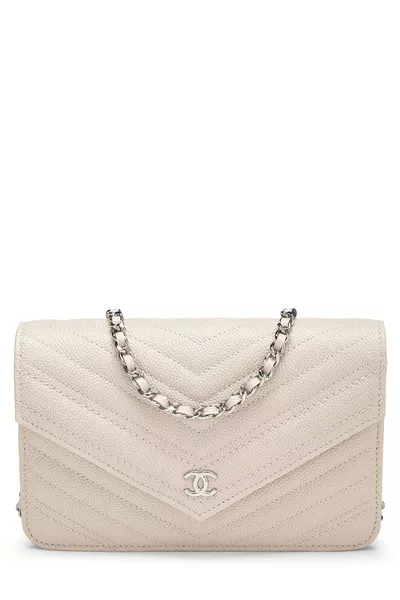 Pink Chevron Caviar Envelope Wallet on Chain (WOC)