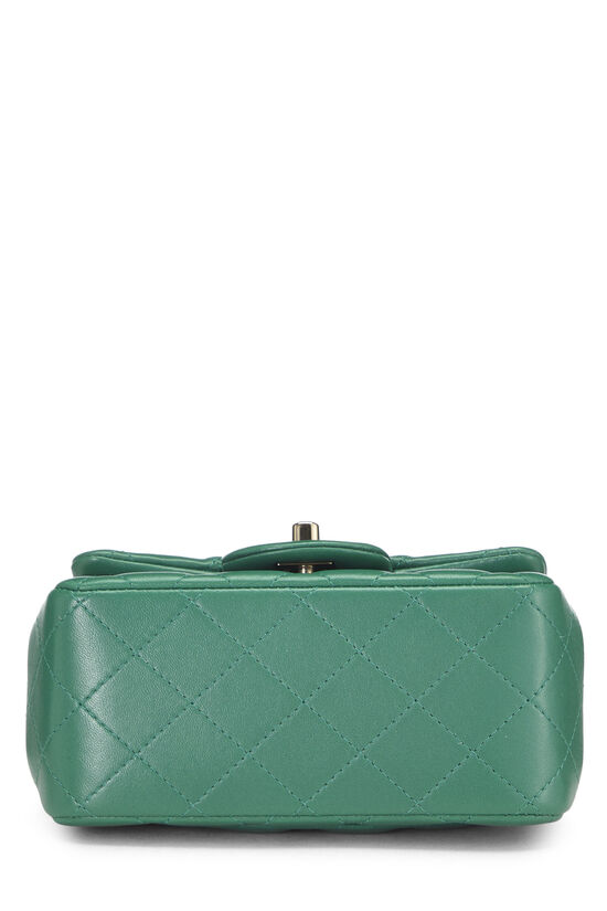 Green Quilted Lambskin Classic Square Flap Mini, , large image number 4