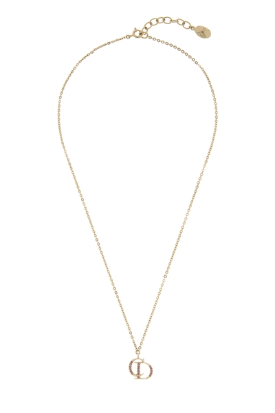 Gold Crystal 'CD' Necklace