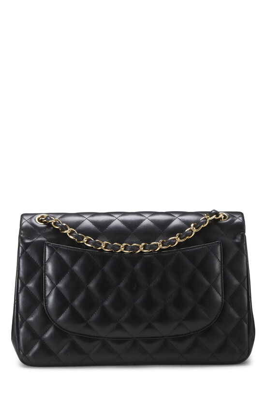 Black Quilted Lambskin New Classic Double Flap Jumbo, , large image number 3
