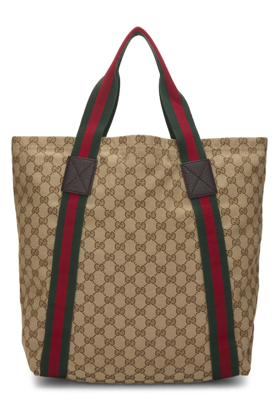 Original GG Canvas Flat Web Tote, , large image number 3