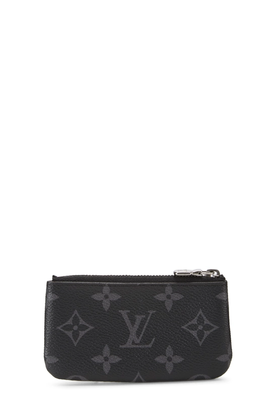 Black Monogram Eclipse Reverse Canvas Pochette Clefs, , large image number 2