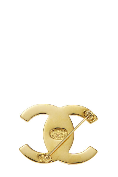 Gold 'CC' Turnlock Pin Large, , large