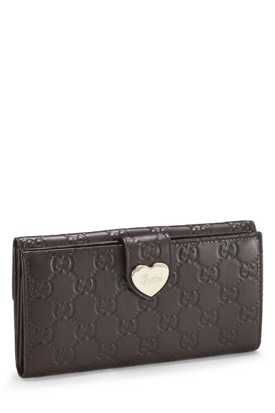 Brown Guccissima Continental Heart Wallet  , , large