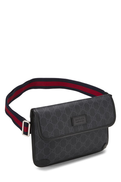 Black GG Supreme Canvas Web Slim Belt Bag, , large