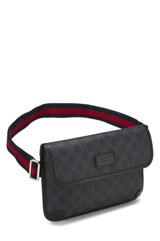 Black GG Supreme Canvas Web Slim Belt Bag, , large image number 1