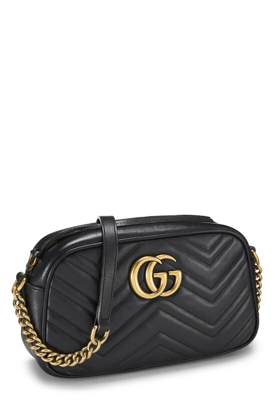 Black Leather GG Marmont Crossbody Bag Small, , large image number 1