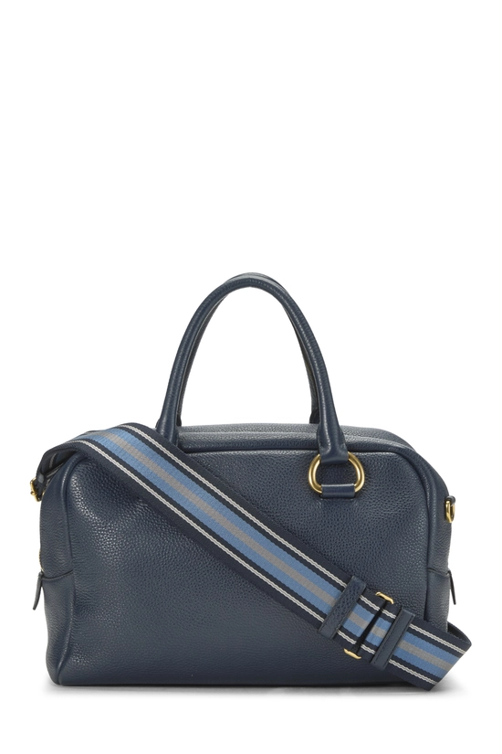Blue Vitello Daino Bowler Handbag Small, , large image number 3