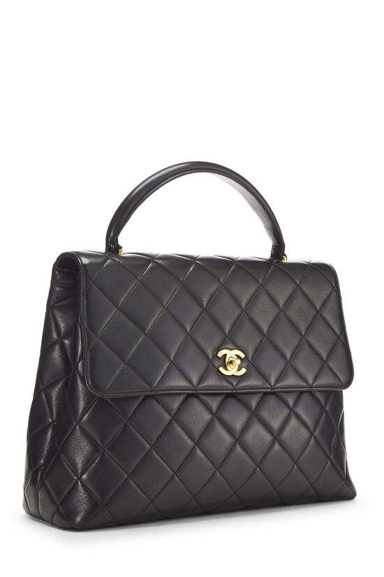 Black Quilted Lambskin Kelly Jumbo, , large image number 1